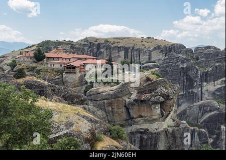 Kloster der Heiligen Dreifaltigkeit (Agia Triada) in Meteora, Griechenland Stockfoto