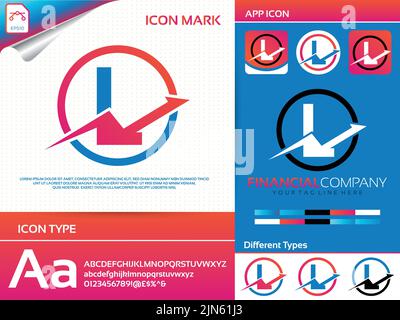 Buchstabe l Finanz- und Rechnungswesen Vektor Logo Design Stock Vektor