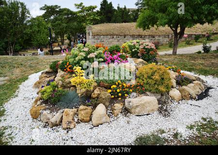 Derbent, Russland - 24. Juli 2022: Innenhof der Festung Naryn-Kala. Derbent. Republik Dagestan Russland Stockfoto