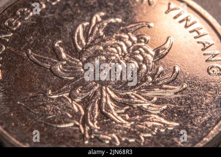 Nahaufnahme einer chinesischen Münze Stockfoto