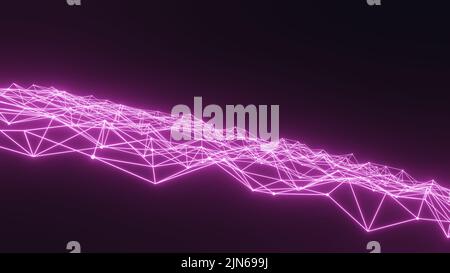 Abstrakt glühender Plexushintergrund, 3D Render Stockfoto