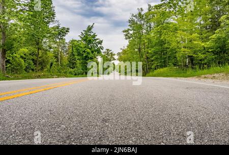 Flachansicht der Route 42 in Door County Wisconsin USA Stockfoto