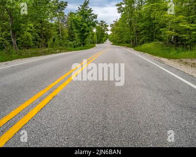 Flachansicht der Route 42 in Door County Wisconsin USA Stockfoto