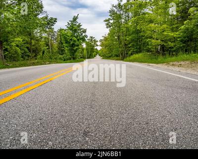 Flachansicht der Route 42 in Door County Wisconsin USA Stockfoto