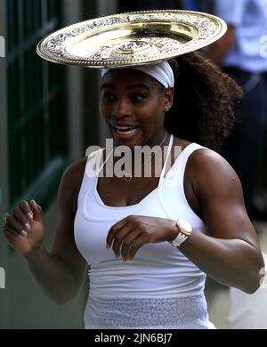 Datei-Foto vom 11-07-2015 von Serena Williams, die ihren bevorstehenden Rücktritt vom Tennis angekündigt hat. Ausgabedatum: Dienstag, 9. August 2022. Stockfoto