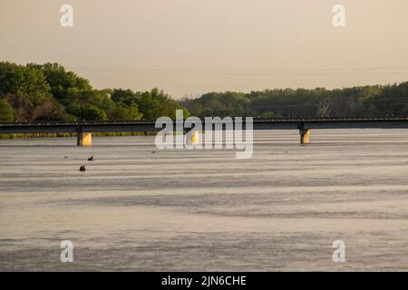 Highway 14 Brücke über platte River Nebraska . Hochwertige Fotos Stockfoto