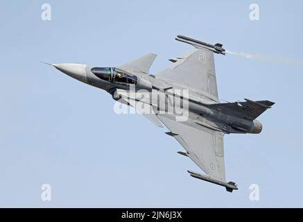 Schwedische Luftwaffe SAAB JAS 39 Gripen beim Royal International Air Tattoo Stockfoto