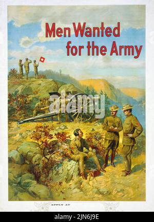 Men Wanted for the Army (1910) Plakat aus der Zeit des Ersten Weltkriegs von Michael P. Whelan Stockfoto