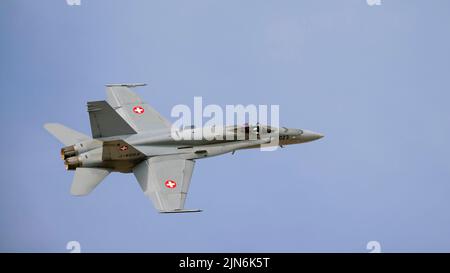 Swiss Air Force McDonnell Douglas F/A-18C Hornet beim Royal International Air Tattoo Stockfoto