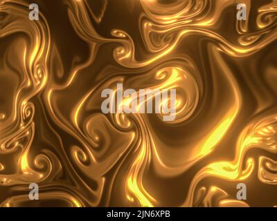 Abstrakter Hintergrund aus buntem flüssigem Gold. Abstrakte Textur aus flüssigem Acryl. Stockfoto