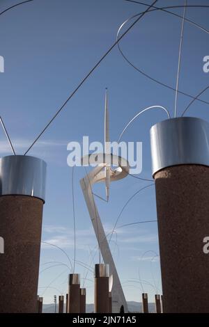 Der Montjuic Communication Tower in Barcelona Stockfoto