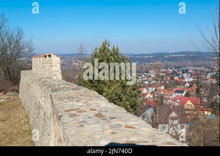 Stadtmauer, Dobczyce, Woiwodschaft Kleinpolen, im Süden Polens Stockfoto