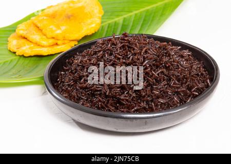 Reis mit Kokosnuss typisches Gericht der Karibikküste Stockfoto