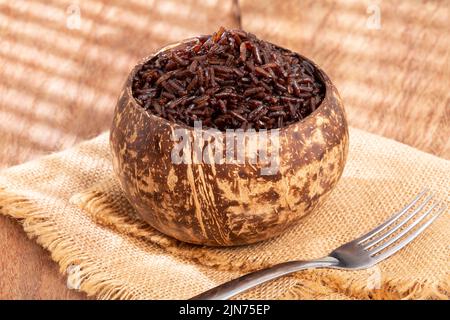 Reis mit Kokosnuss typisches Gericht der Karibikküste Stockfoto