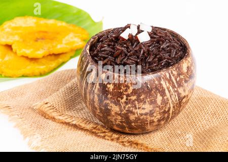 Reis mit Kokosnuss typisches Gericht der Karibikküste Stockfoto