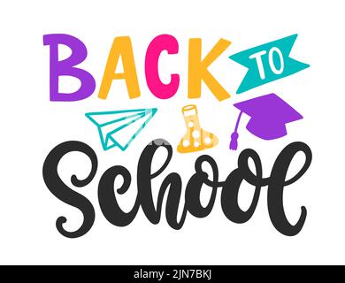 Back to School Vector Hand Lettering Bannervorlage Stock Vektor