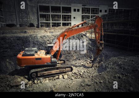 Hydrohammer auf der Baustelle Stockfoto