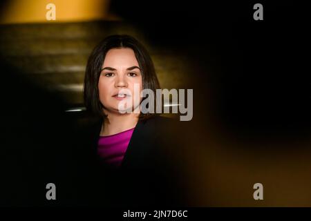 RIGA, LETTLAND. 08.. Juni 2022. Sviatlana Tsikhanouskaya, Vorsitzende der belarussischen demokratischen Bewegung im Stadtrat von Riga. Stockfoto