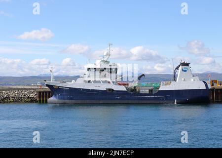 Mallaig Hafen, der geschäftige und blühende Hafen von Mallaig liegt an der Nordwestküste entlang der berühmten Road to the Isles.Scotland. Stockfoto