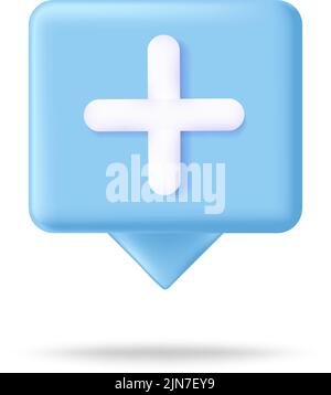 Sprechblase 3D Symbol Nachrichtenkonzept. Realistische Sprechblase mit Punkten für den Chat. Nachrichtenfeld Vektorgrafik Stock Vektor