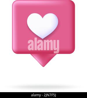 Sprechblase 3D Symbol Nachrichtenkonzept. Realistische Sprechblase mit Punkten für den Chat. Nachrichtenfeld Vektorgrafik Stock Vektor