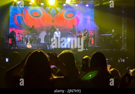 Valencia, Carabobo, Venezuela. 6. August 2022. 09. August 2022. Der internationale Star des Songs, Jose Luis Rodriguez, besser bekannt als El Puma, konzertierte im Heperia Hotel in der Stadt Valencia, im Bundesstaat Carabobo. Foto: Juan Carlos Hernandez (Bild: © Juan Carlos Hernandez/ZUMA Press Wire) Stockfoto