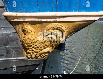 Die Göteborg von Schweden, eine Segelschiffnachbildung der schwedischen Ost-Indiaman Göteborg I., vertäute in den Docks von Canary Wharf. London - 9.. August 2022 Stockfoto