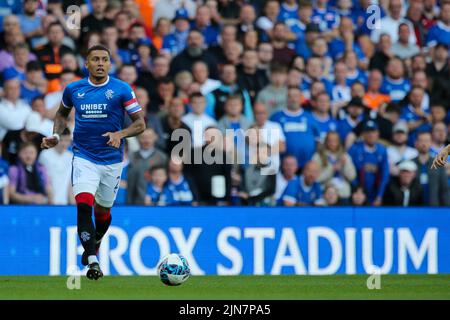 Glasgow, Großbritannien. 09. August 2022. Die Rangers veranstalten Union Saint-Gilloise (USG) in der zweiten Etappe der Champions League am Dienstag, den 9. August, in ihrem Heimatstadion Ibrox – der Verlierer des Gleichstand wird in die Gruppenphase der Europa League gehen. In der ersten Runde verloren die Rangers mit Toren von Teddy Teuma und Danta Vanzeir 2 - 0. Kredit: Findlay/Alamy Live Nachrichten Stockfoto