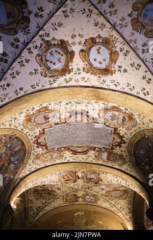 Inneneinrichtung in der Biblioteca Comunale dell'Archiginnasio Bologna Italien Stockfoto