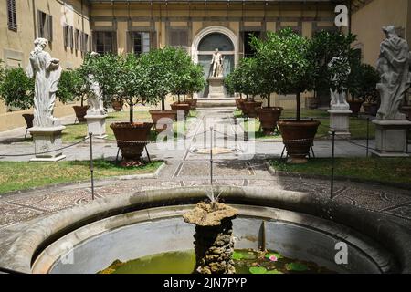 Der Garten im Palazzo Riccardi Medici Florenz Italien Stockfoto