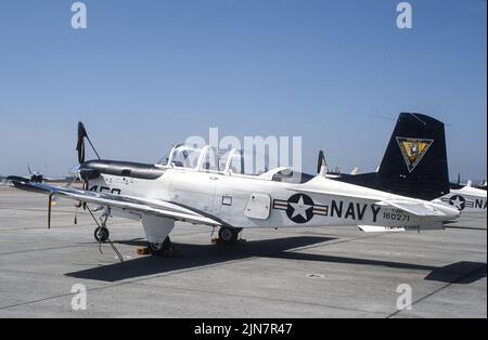 Trainerflugzeug der United States Navy T-34 Beechcraft Stockfoto