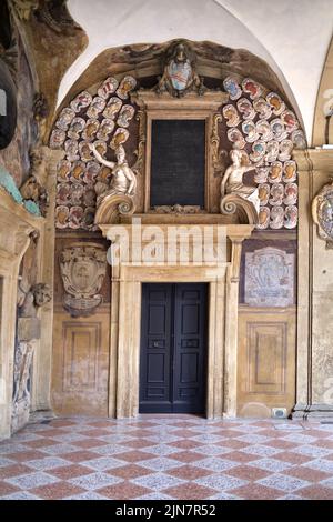 Biblioteca Comunale dell'Archiginnasio Bologna Italien Stockfoto