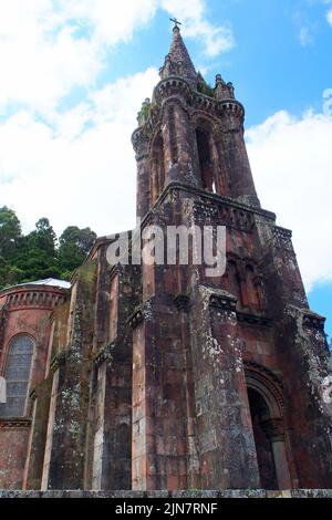 Kapelle von Nossa Senhora das Vitorias, 1886 eröffnete Grabkapelle, Lagoa das Furnas, Sao Miguel, Azoren, Portugal Stockfoto