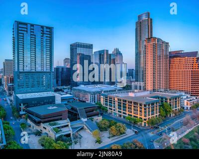 Geschäfts- und Wohngebäude in Austin, Texas Stockfoto