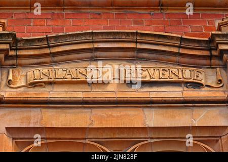 Inland Revenue Office, Warrington, ehemaliges County Court und Inland Revenue Building an der Kreuzung der Winmarleigh Street, Cheshire, England, WA1 1AG Stockfoto