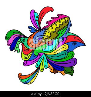 Bunte Vogel Vektor Hand gezeichnete Doodle Illustration Hintergrund für Banner, Poster, T-Shirts und Muster Stockfoto