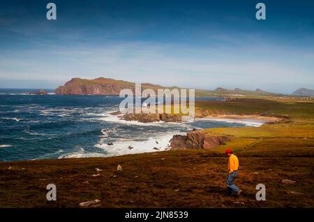 Dunmore Head Landzunge und der westlichste Punkt Irlands auf der Dingle-Halbinsel. Stockfoto