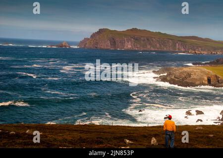 Dunmore Head Landzunge und der westlichste Punkt Irlands auf der Dingle-Halbinsel. Stockfoto