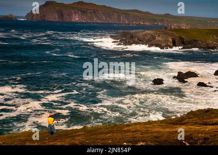 Dunmore Head Landzunge und der westlichste Punkt Irlands auf der Dingle-Halbinsel. Stockfoto