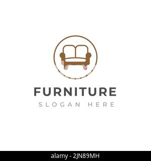 Kreative Möbel Logo Design-Vorlage. Sofa-Logo-Design. Stock Vektor