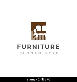 Kreative Möbel Logo Design-Vorlage. Sofa-Logo-Design. Stock Vektor