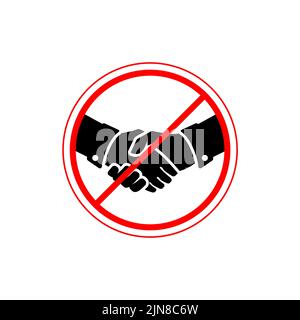 Symbol für kein Händeschütteln. Keine Geschäfte. Keine Zusammenarbeit Stock Vektor