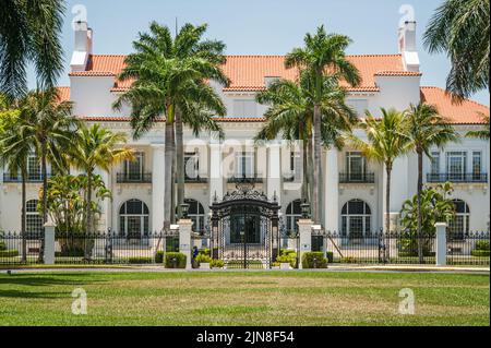 Henry Morrison Flaglers Villa in Whitehall, heute das Flagler Museum, in Palm Beach, Florida. (USA) Stockfoto