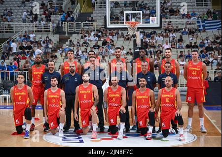 Athen, Griechenland. 09. August 2022. Spanische Nationalmannschaft während des Freundschaftsspiel zwischen der griechischen Nationalmannschaft und der spanischen Nationalmannschaft im OAKA-Stadion am 9. August 2022 in Athen, Griechenland. Kredit: Unabhängige Fotoagentur/Alamy Live Nachrichten Stockfoto