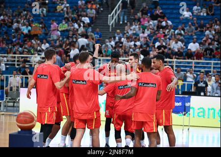 Athen, Griechenland. 09. August 2022. Spanische Nationalmannschaft während des Freundschaftsspiel zwischen der griechischen Nationalmannschaft und der spanischen Nationalmannschaft im OAKA-Stadion am 9. August 2022 in Athen, Griechenland. Kredit: Unabhängige Fotoagentur/Alamy Live Nachrichten Stockfoto