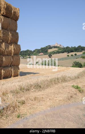 LANDSCHAFTSDORF Sorbolongo in der Provinz Pesaro und Urbino in den Marken in Italien Stockfoto