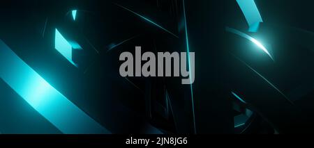 Trendy glänzend Metallic Minimal Licht Türkis Hintergrund 3D Rendering Stockfoto