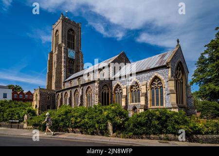 St. Giles' Church Norwich ist eine Kirche von England Grade I denkmalgeschützte Pfarrkirche in Norwich UK - mittelalterliche mit c19. Restaurierung. St. Giles auf dem Hügel. Stockfoto