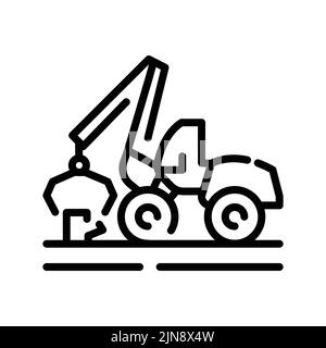 Farbsymbol für Stumpf entfernen. Gartenservice. Bearbeitbare Kontur. Stock Vektor