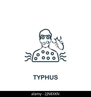 Typhus-Symbol. Monochromes Symbol für einfache Krankheiten für Vorlagen, Webdesign und Infografiken Stock Vektor